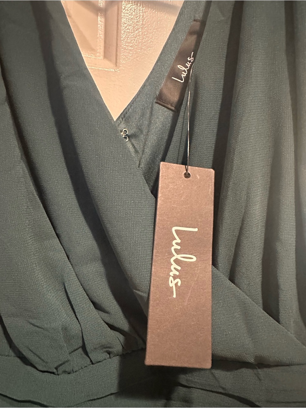 Lulu's Forest Green V-Neck Maxi Dress - Picture 3 of 3